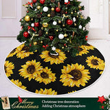 Moudou Sunflower Tree Skirt Xmas Tree Skirts Mat for Holiday Party Indoor Outdoor Home Office Decoration, 36 Inch