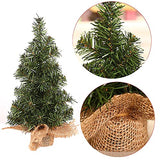 4 Pack Tabletop Mini Christmas Tree, 7.87" / 11.81" Artificial Miniature Pine Christmas Tree with Linen Base Perfect for Christmas Decorations, Home, Kitchen, Dining Table