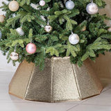 HarcoHome Dazzling Christmas Tree Collar, 26" D Foldable Crystal Christmas Tree Base Cover, Handmade Skirt for Xmas Decoration (Rose Gold, Diamond)