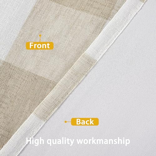 DriftAway Buffalo Plaid Blackout Curtains Linen Textured Farmhouse Double Layer Thermal Insulated Yarn Dyed Woven Checkered Gingham Grommet Drapes for Living Room 2 Panels Each 52W x 84L Taupe
