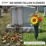 Evelots Cemetery Flower Vase with Sturdy Spikes/Stakes 2 Pack Outdoor Artificial or Fresh Flower Holder Grave Decoration