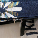 OctoRose Full Size 3 Side Zipper Heavy Duty Chenille Navy Floral Futon Cover Sofa Daybed Mattress Slipcover (Chenille-Navy-Flake, Full Size)