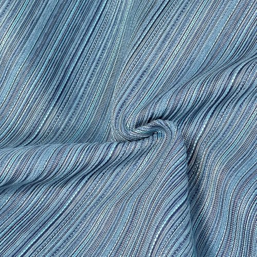 VAKADO Outdoor Chenille Pillow Covers 18x18 Set of 2,Waterproof UV Fade Resistant Stripe Patio Pillow Cushion Covers for Furniture Decorative Porch Couch Throw Pillow Cases for Garden Bench Blue