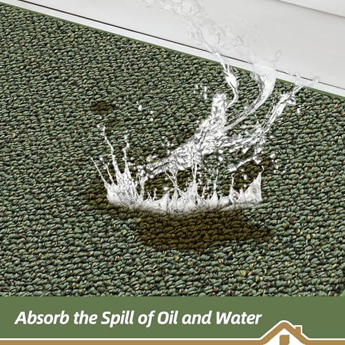 BEQHAUSE Kitchen Runner Rugs 31"x120", Kitchen Mats for Floor, Green