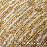 Boho Striped Decorative Throw Pillow Covers 20"X12"Set of 2 Mustard Yellow