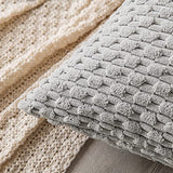 MIULEE Lumbar Decorative Throw Pillow Covers 12x20 Light Grey Corduroy