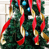 Lulu Home Christmas Tree Topper, 48" x 13" Red Large Velvet Bow with Long Streamers, Wired Edge Decorative Bow for Wreath Door Holiday Party Festival Xmas Decoration Supplies