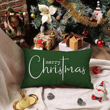 DFXSZ Christmas Throw Pillow Covers 12x20 Inch Set of 2 Merry Christmas Farmhouse Decorations Believe Holiday Decor Throw Cushion Case for Home Couch