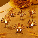 Metal Turkey Tea Light Candle Holders, Thanksgiving Candle Holder, Turkey Candle Holder, Metal Candle Holder, Thanksgiving Home Table Decoration (6)