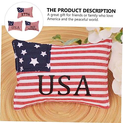 STOBAZA Patriotic American Flag Mini Pillow 3 Pack Decorative Throw Pillow for 4th of July Decor