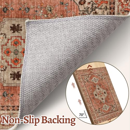 Tangsoo Boho 9x12 Washable Area Rug for Living Room,Non Slip Large Area Rug