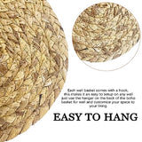 7 Pack Boho Wall Basket Decor - Seagrass Rattan Wicker Wall Decor Round Handmade Hanging Rustic Flat Elegant Wall Art for Farmhouse Living Rooms Bedrooms Display Table Settings Kitchen Home