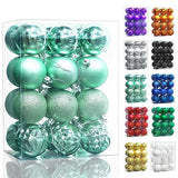 Lulu Home Christmas Ball Ornaments, 24 Ct 2.36" Pre-Strung Hanging Ornament Decorations, Xmas Shatterproof Plastic Balls for Holiday Party Wreath Garlands Trees, Light Green
