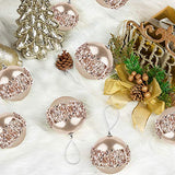 4pc Champagne Gold Christmas Ball Ornaments, 4pc Set Red Shatterproof Christmas Decorations Tree Balls for Xmas Trees Wedding Party Holiday Decorations