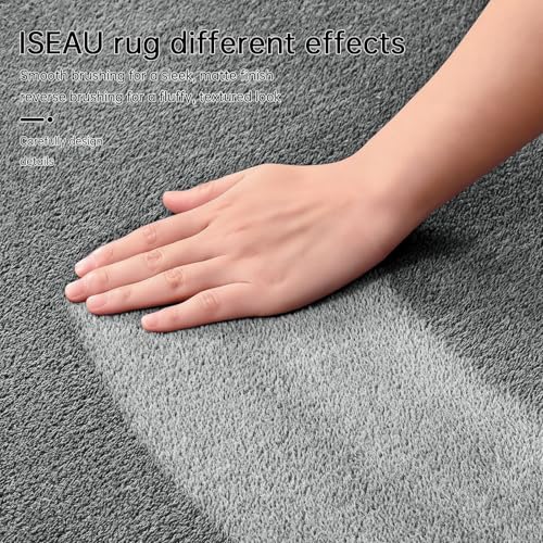 ISEAU 2x6 Soft Runner Rug for Hallway, Washable and Non-Slip, Grey