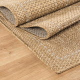 Beverly Rug Easy Jute Checkered Squared Rug 8x10 Washable Durable Indoor Outdoor Area Rugs for Living Dining Room Patio Office Stain Resistant Non Shedding Casual Indoor Outside Carpet 8 x 10 Natural