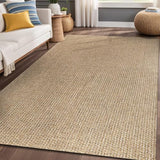 Luul Home Easy Jute Rugs 8x10 Natural Color Living Room Indoor Outdoor Area Rug for Patio Farmhouse and Kitchen Rug High Traffic Easy to Clean Washable Solid Boho Woven Design Outside Carpet (8 x 10)