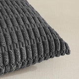 Fancy Homi Decorative Throw Pillow Covers for Bed Couch Bedroom Bench, Soft Corduroy Solid Pillow Case, Rustic Farmhouse Boho Room Decor,20" x 20" (Pack of 1),Dark Gray