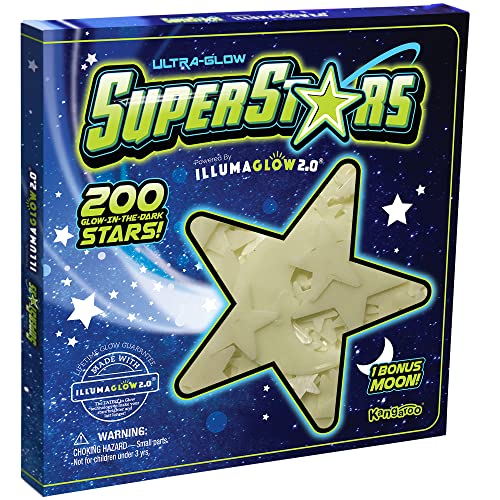 Glow in The Dark Stars - Includes Installation Material and Star map, 200 Glowstars, Only Glow Stars Powered by Our Trademarked Illumaglow2.0