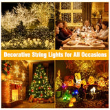 Nisocy 33FT LED String Lights Outdoor Waterproof – Warm White Fairy Lights with Plug, Connectable Christmas Tree Lights for Patio, Garden, Bedroom, Wedding, Party, Decor