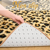 HOMORE Premium Leopard Fluffy Rugs, Leopard Print Rug for Living Room Bedroom,Soft Cheetah Print Rug for Kids Children Room, Faux Animal Printed Carpet for Western Decor,3x5 Feet Black and Khaki