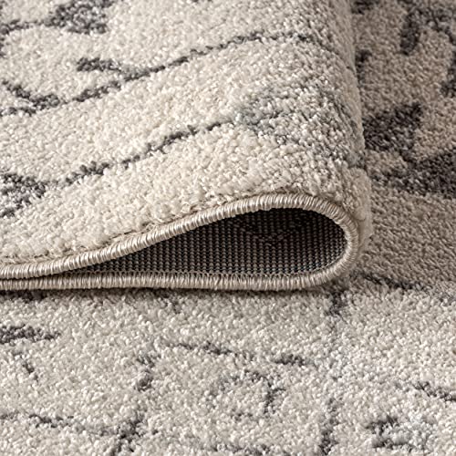JONATHAN Y Ziri Moroccan Geometric Cream/Gray Indoor Area Rug, 3x5, Bohemian, Scandinavian, Easy-Cleaning for Living Room, Bedroom, Kitchen, Pet Friendly, Non-Shedding (MOH210A-3)