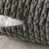 MIULEE Lumbar Decorative Throw Pillow Covers 12x20 Dark Grey Corduroy