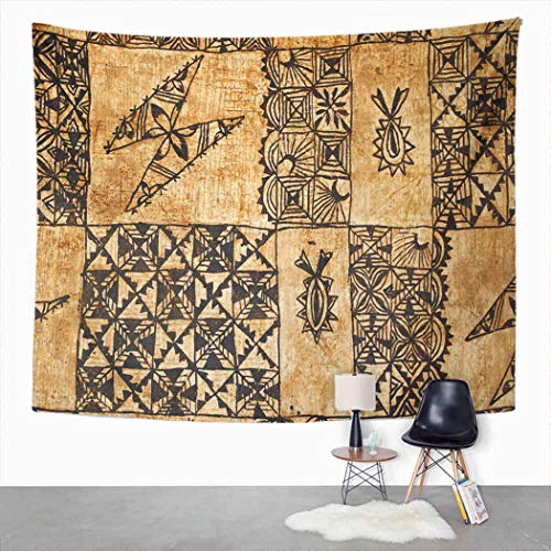 Shenywell Tapestry Wall Hanging 60x80 Inch Traditional Pacific Island Tapa Cloth Polyester Dorm Apartments Bedrooms Living Beach Blankets Curtains Picnic Blankets