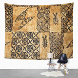 Shenywell Tapestry Wall Hanging 60x80 Inch Traditional Pacific Island Tapa Cloth Polyester Dorm Apartments Bedrooms Living Beach Blankets Curtains Picnic Blankets