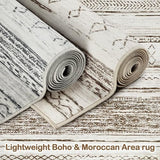 Tortania Area Rug Living Room Rugs - 5x7 Washable Large Soft Neutral Boho Moroccan Bohemian Farmhouse Rug Indoor Floor Carpet for Bedroom Under Dining Table Home Office Decor - Cream Brown