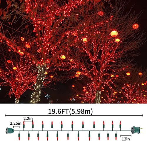 Ultra-Bright Connectable RED Christmas Light Set 100 Count 19.6Feet Incandescent Bulb Mini String Light for Indoor Outdoor Christmas Tree Garland Wedding Garden Holiday Party Festival Decor