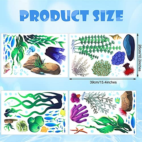 Zonon Under The Sea Wall Decals Coral Reef and Seaweed, Ocean Wall Decals Stickers, Undersea Decor Stickers, Underwater Sea Stickers for Nursery Living Room Office(Classic Style)