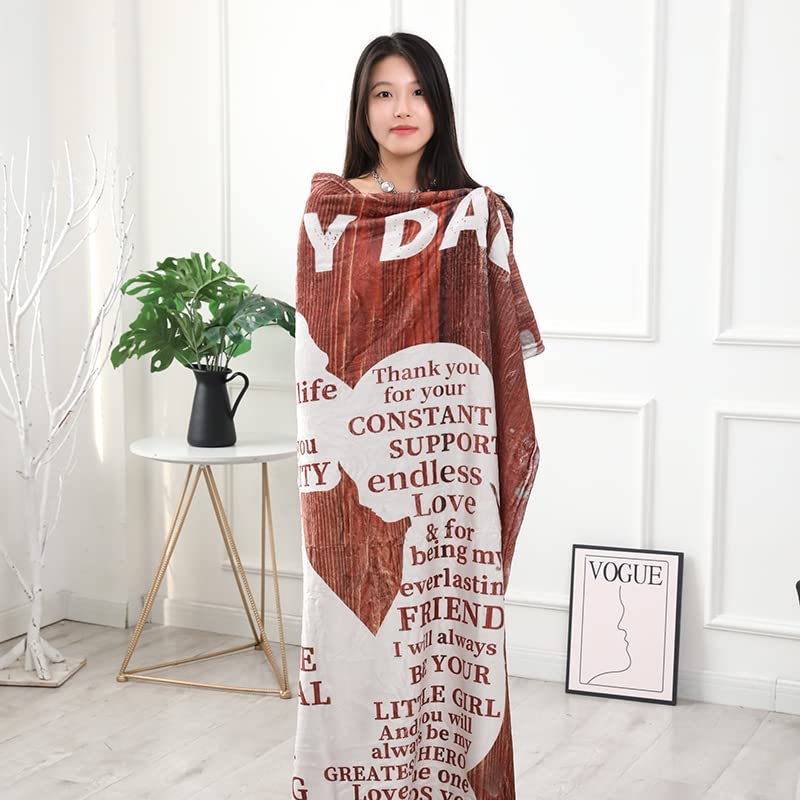 Fathers Day for Gifts Dad Gift from Daughter Dad Blanket for Birthday Soft Cozy Flannel Throw Blanket Present for Men Him Husband 60 * 50inch