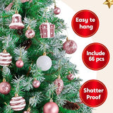 Joiedomi 66 Pcs Pink Christmas Balls Ornaments Set, Christmas Tree Ornaments Shatterproof Plastic for Xmas Hanging Decoration, Holiday Party Decoration