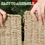 Rocinha Rattan Christmas Tree Collar Basket - Rustic Handcrafted Tree Ring