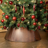 FORUP Metal Christmas Tree Collar, 20.8"/27.5" Inner Diameter Ring, Base Cover for Trees Up to 7.5Ft, Skirt Base Stand Protection from Pets (Bronze)