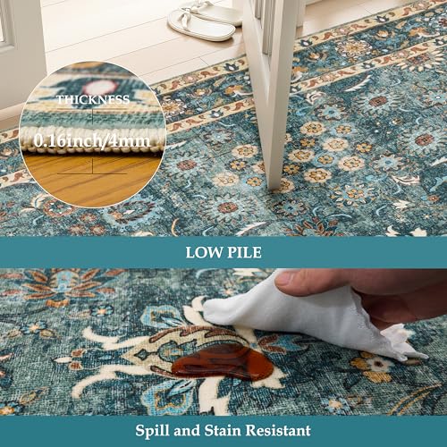 Hallway Washable 3x10  Runner Rug, Vintage Non-Slip Low Pile Rugs