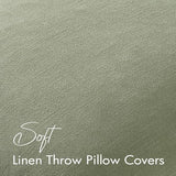 EMEMA Decorative Linen Throw Pillow Covers 20x20 Inch Grass Green