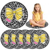 6 Pcs Pencil Bow Carpet Circle Seats for Classroom Decorations 17 Inch Pencil Bow Composition Notebook Rug Bulk Non Slip Floor Cushion Mat for Preschool Kindergarten Daycare Reading Corner
