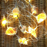 Starryfill Ocean Real Conch 10 LED String Lights 9.0Ft Waterproof Battery Operated Warm White with Timer for Beach Themed Indoor Covered Outdoor Birthday Wedding Parties Decoration