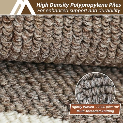 COSY HOMEER Long Kitchen Floor Mats for in Front of Sink Super Absorbent Kitchen Rugs and Mats 24"x48" Non-Skid Kitchen Mat Standing Mat Washable,Polypropylene,Brown,Frame