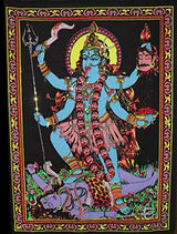 Lungta Imports Huge Cotton Fabric Goddess Kali 43" X 30" Tapestry