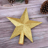 8 Inches Christmas Tree Top Crown Glitter Star Decoration (Golden)