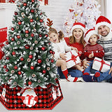 OurWarm Christmas Tree Collar Buffalo Plaid Christmas Tree Ring, Hexagon Fabric Collapsible Tree Skirt with 6 Patterns for Christmas Xmas Holiday Tree Decorations