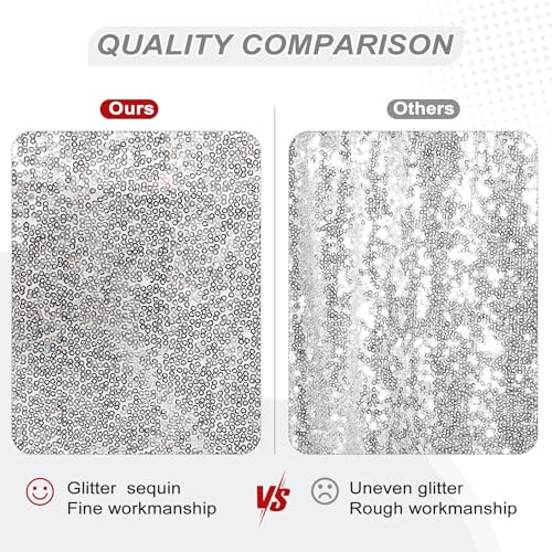 PartyDelight Silver Christmas Tree Skirt 36 inch Sequin Sparkly Base Cover for Merry Christmas Party Holiday Home Indoor Xmas Tree Decorations