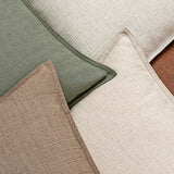 MIULEE Euro Sham Pillow Covers for Bed 26x26, 2 Pack Natural Linen Thick & Textured Decorative Throw Pillow Covers, Neutral Cushion Cases, Modern Farmhouse Home Decor, No Filling