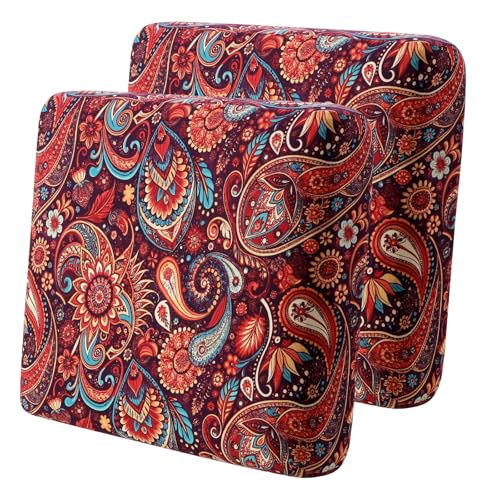 YISUN Sofa Couch Cushion Covers, Stretch Printed Couch Seat Slipcover, Soft Couch Cover for Dogs, Washable Non-Slip Furniture Protector for Sectional Armchair Loveseat (Red Flower, 2 piece)