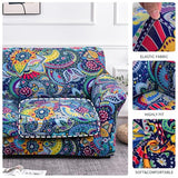FORCHEER Armchair Slipcovers 2 Piece Printed Sofa Couch Covers with 1 Separate Cushion Couch Covers Washable Bohemia Style Sofa Slipcover with Elastic Bottom for Living Room (Armchair, Styles 1)