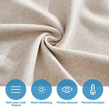 RYB HOME Tricia Room Darkening Curtains for French Door, Nature Linen Blended Privacy Roll Up Door Curtains and Drapes Blinds for Sightseeing and Window Decor, W26 x L69 inch, 1 Pc, Khaki