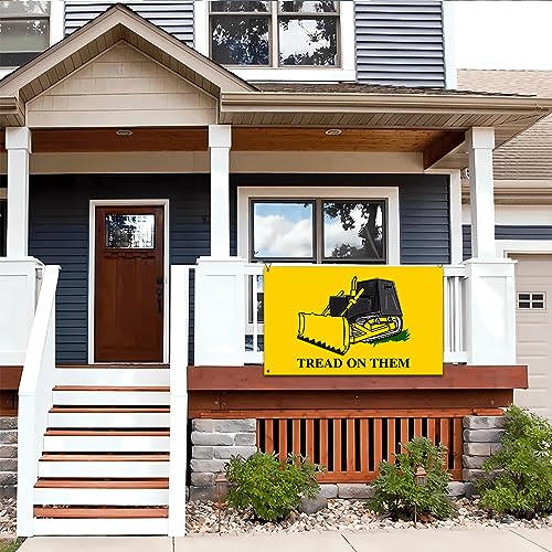 Tread On Them Flag Killdozer Flag 3x5 Ft Funny Man Cave Wall Banner for Room Teen Girls Indoor Outdoor Party Bedroom and College Dorm Wall Decor Tapestry Gifts